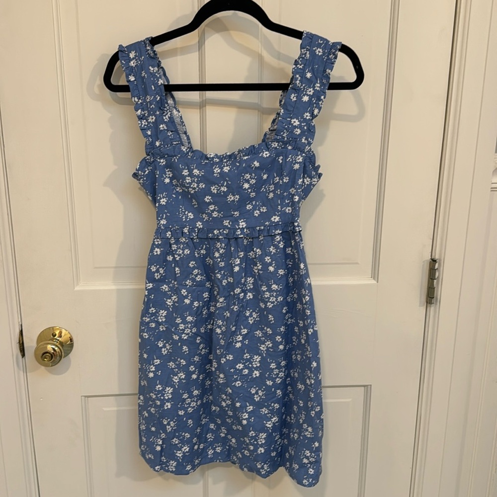 Reformation Blue Floral Mini Dress